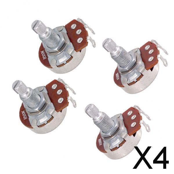 4xSet of 4 500K Long Split Shaft Audio Taper Low Friction Potentiometers
