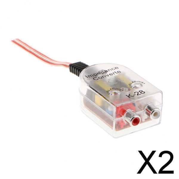 2xReplacement Car Dash RCA Subwoofer Audio Cable Wiring Adapter High to Low
