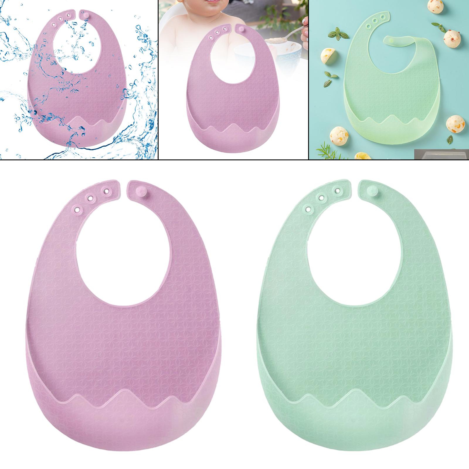 2x Baby Feeding Bib Cloth Protection Adjustable Neckband Washable