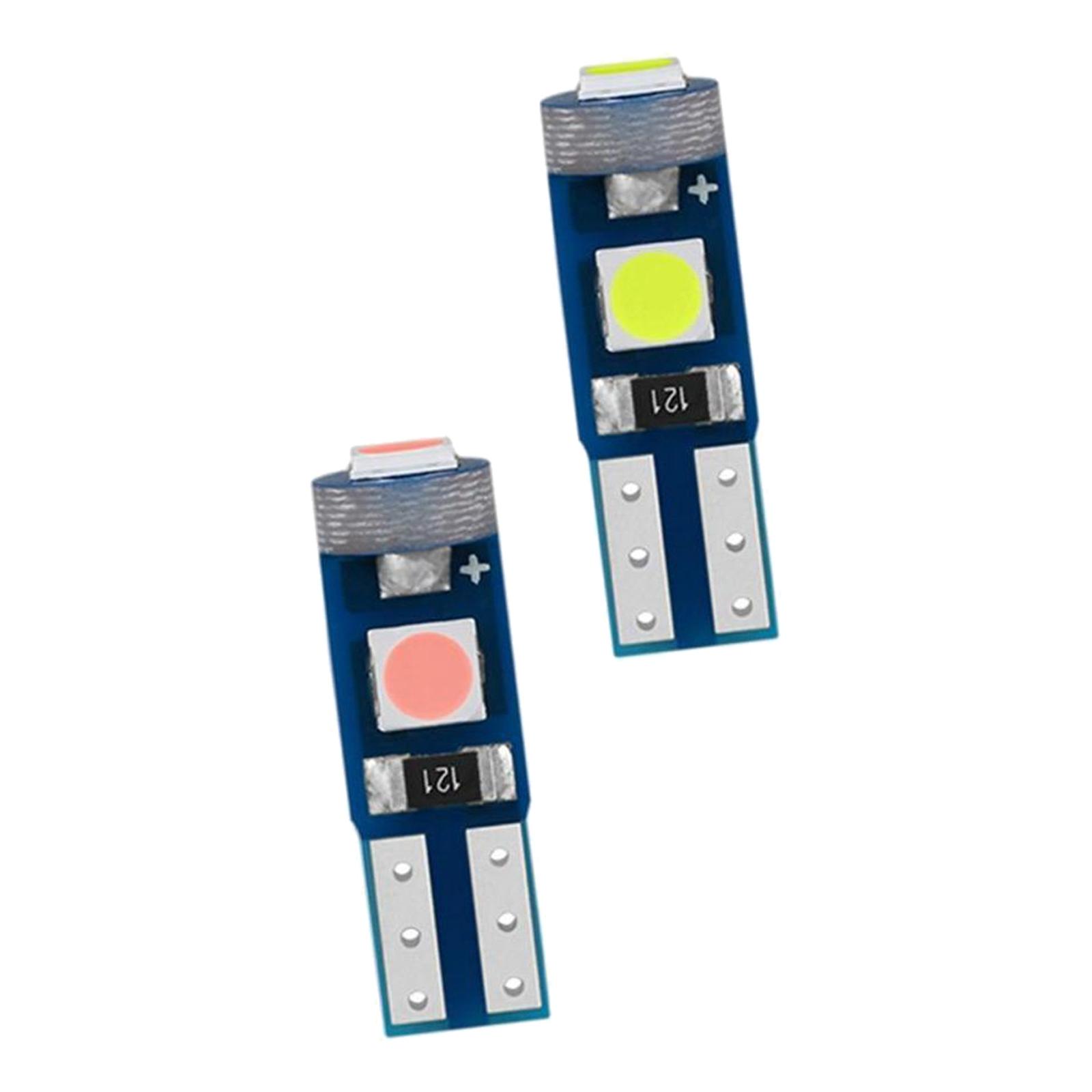 2pcs Car Motorcycle LED Dashboard Light T5 3SMD Indicator Fit