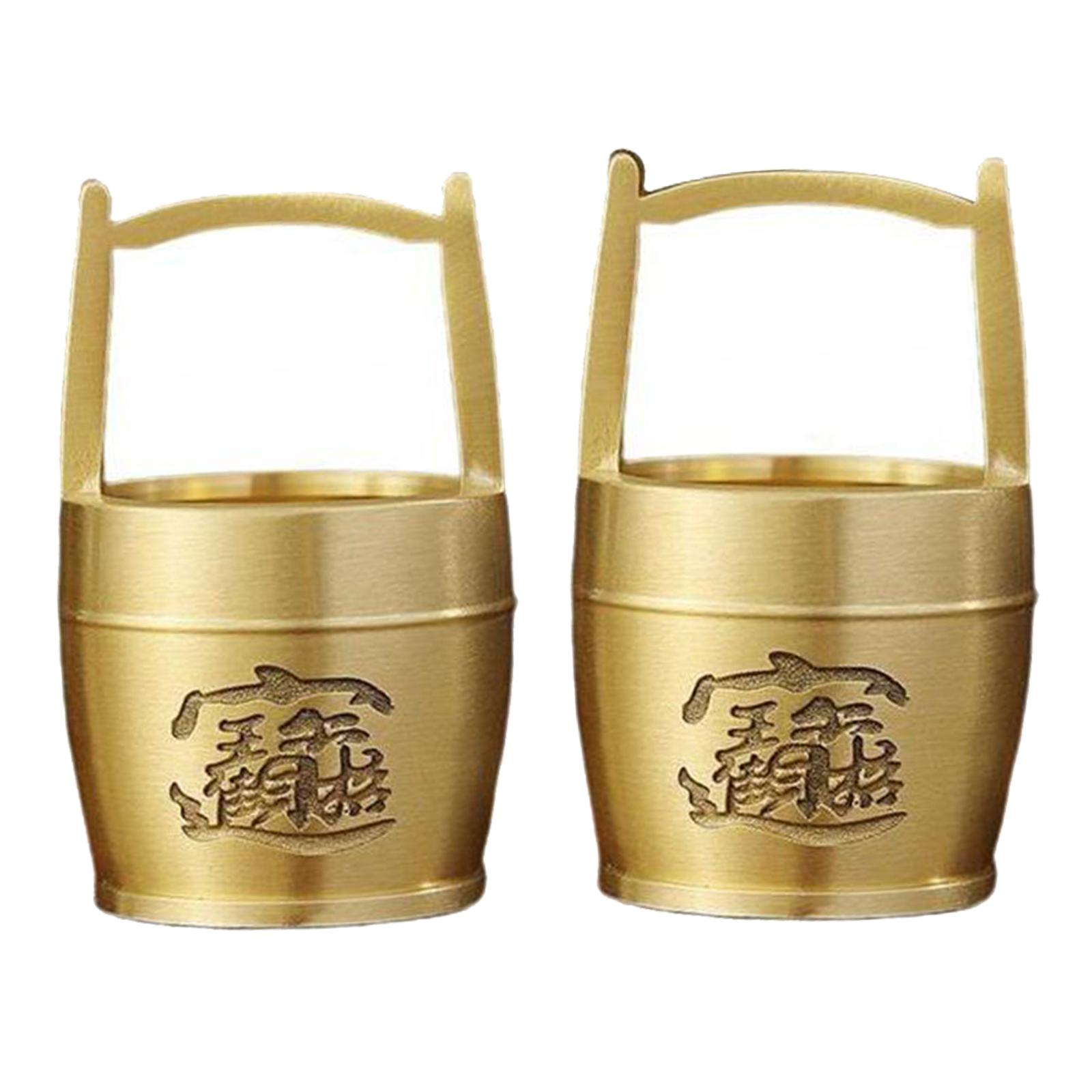 2x Treasure Bucket Storage Bowl Figurine Ornaments Treasure Basin