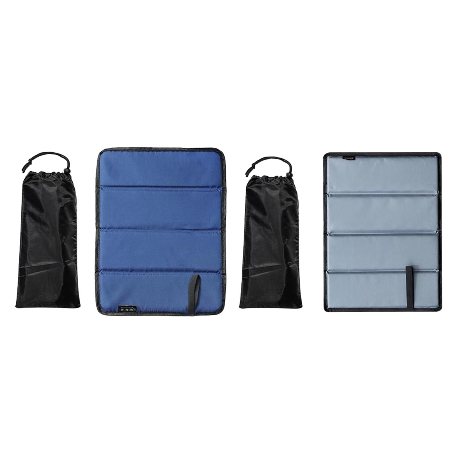 2Pieces Portable Foldable Foam Seat Pad Cushion  Blue and Gray