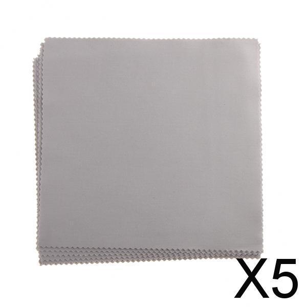 5x10PCS Microfiber Cleaning Cloth Eyeglasses Screen Camera Lens Cleaner Gray