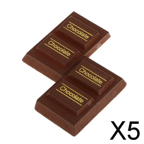 5xWooden Magnet Connected Chocolate Simulation Food Play House Kitchen Toy