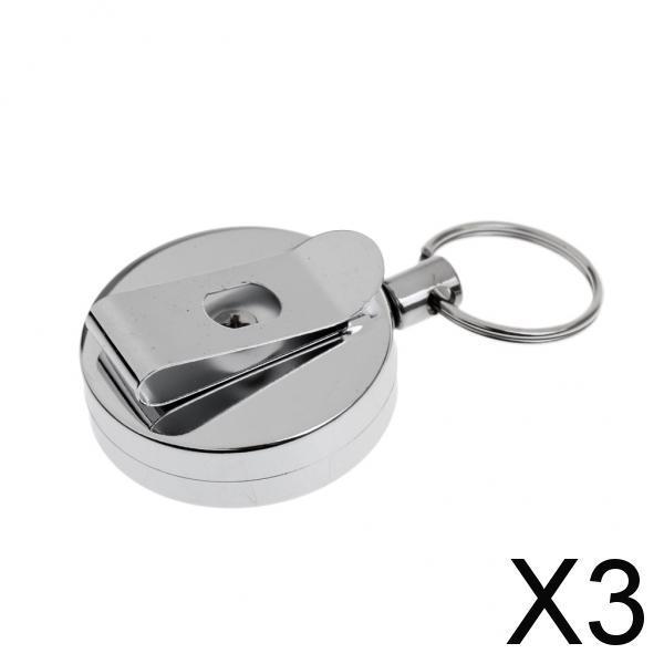 3xRetractable Badge Reel ID Holder Fishing Lanyard Reel Security Card Holder