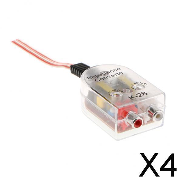 4xReplacement Car Dash RCA Subwoofer Audio Cable Wiring Adapter High to Low