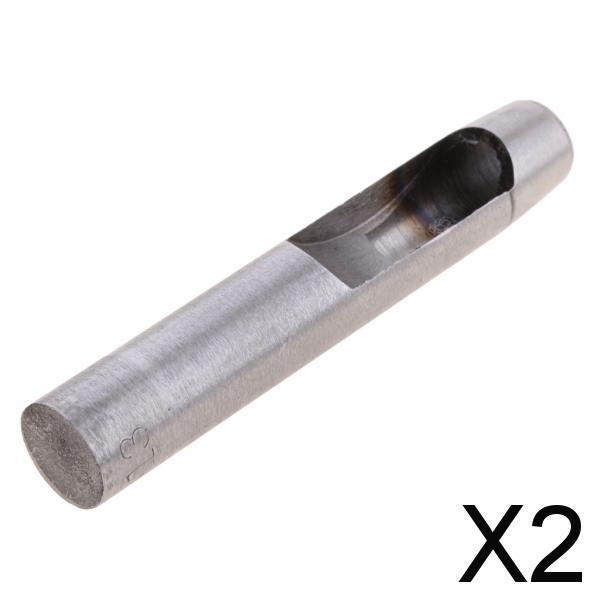 2xSteel Round Hollow Punch Hand Tools Hole Punching Leather Gasket 13mm