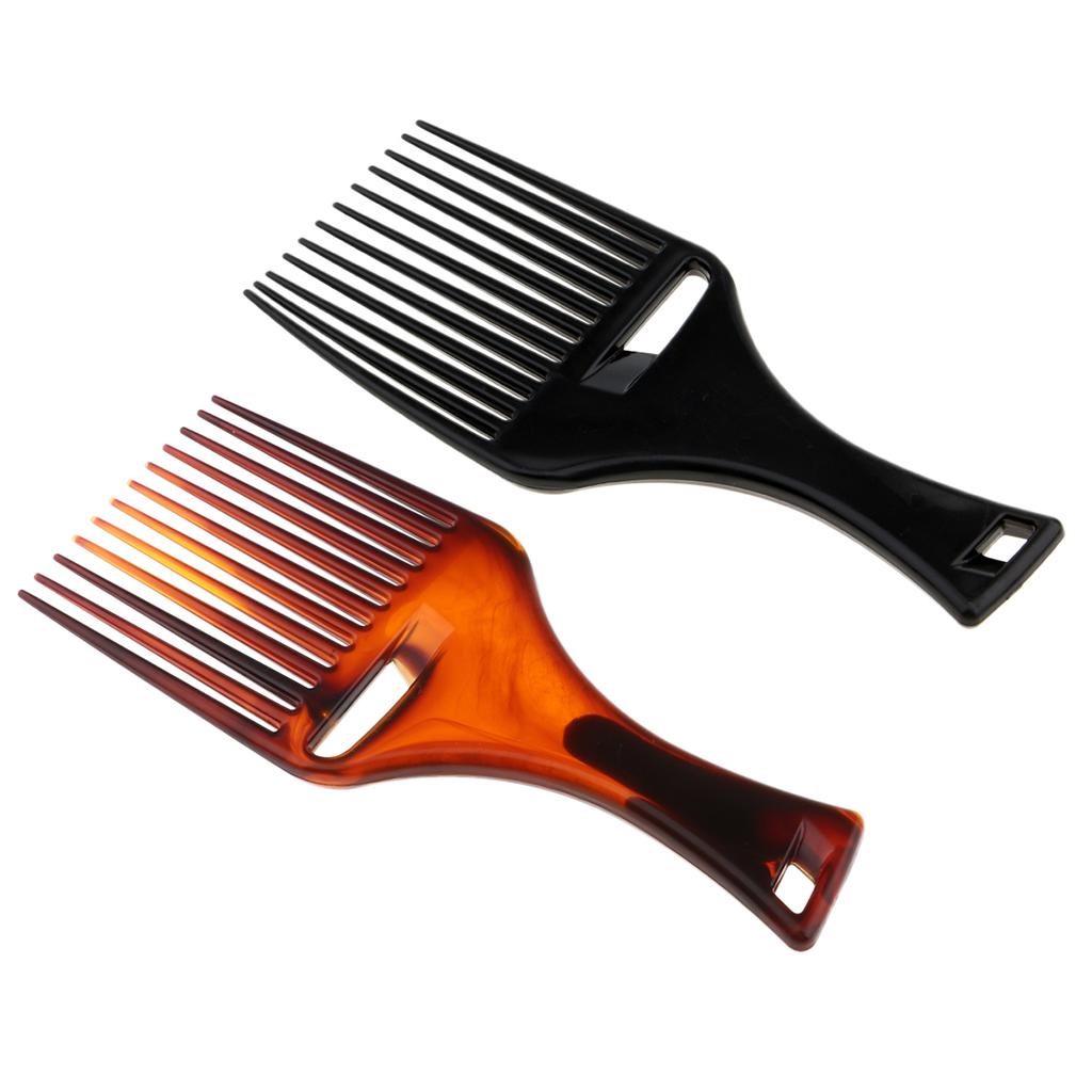 2pcs Afro Hair Pick Lift Comb Hairdresser Styling Detangling Wide Tooh Comb