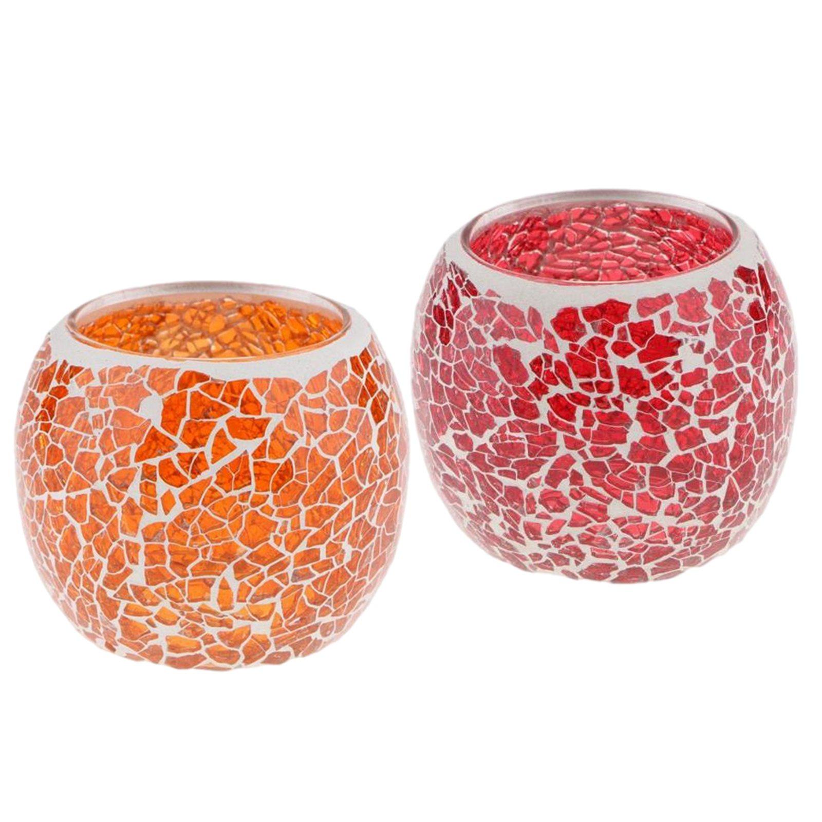 2x Moroccan Mosaic Glass Votive Candle Light Holder Candelabra Candlestick
