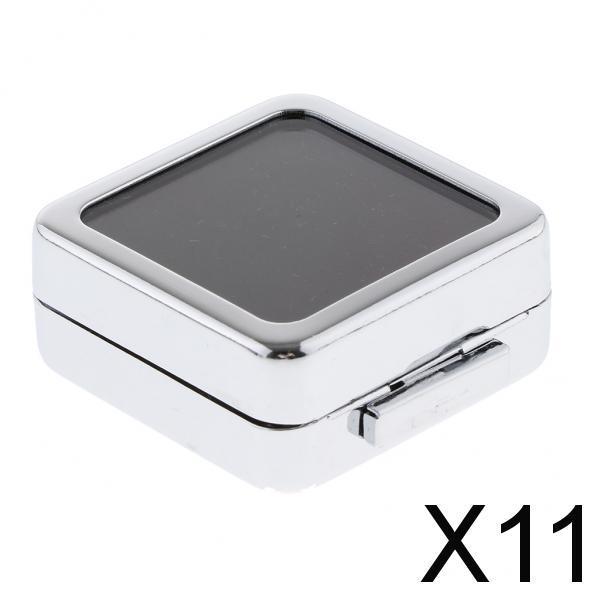 11xMetal Jewelry Gift Box Loose Diamond Box Jewelry Organizer Polish Silver