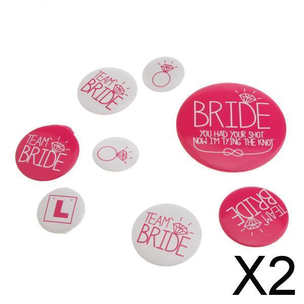 2xBachelorette Party Button Set(8pcs) Hen Party Badge Wedding Party Buttons