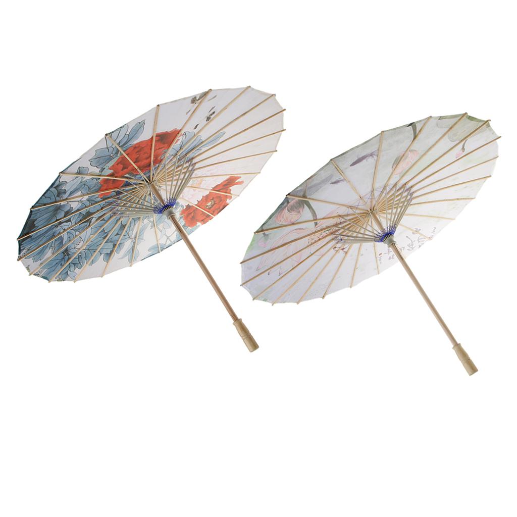 2pcs Chinese Umbrella Parasol Sun Protection for Cosplay Party 