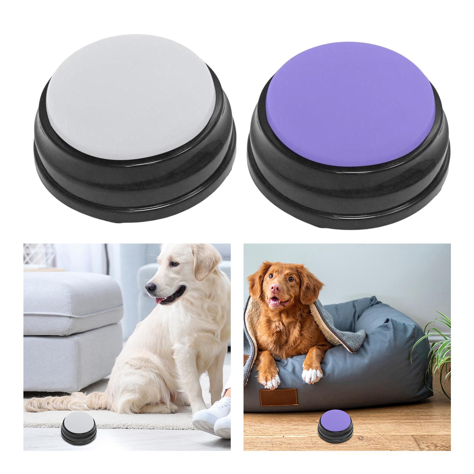 2Pcs Recordable Sound Button Dog Interactive Toy Violet White