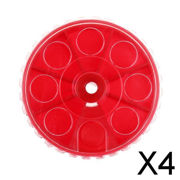 4xPlastic Fishing Sinker Weights Storage Box Portable Terminal Tackle Red