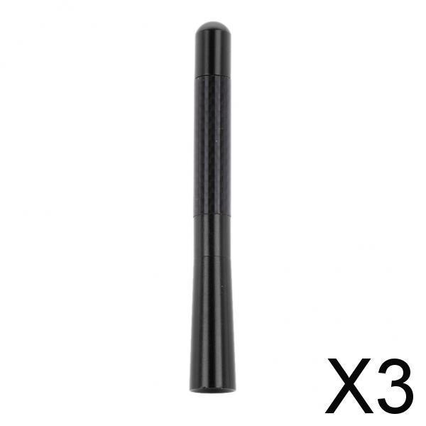 3xBlack 12cm Universal Car Mini Carbon Fiber Short Stubby Aerial Antenna