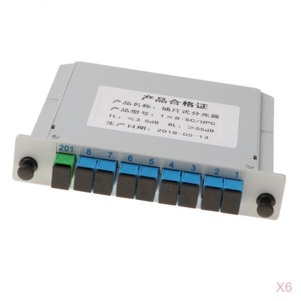 6Pieces 1 to 8 PLC Fiber Optical FTTH Splitter Cassette Card Interface