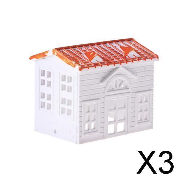 3xSmall House Villa Model DIY Building Sand Scene Accessories