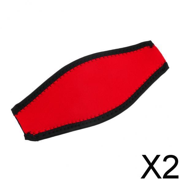 2xScuba Diving Snorkel Mask Neoprene Cover Padded Protection Strap Red