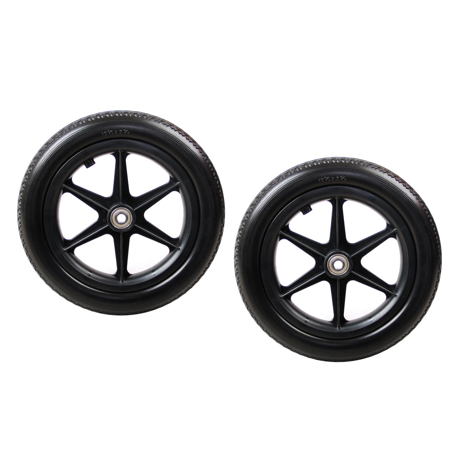 2 pieces 12inch Wheelchair Replacement Rear Wheel for Wheelchairs 