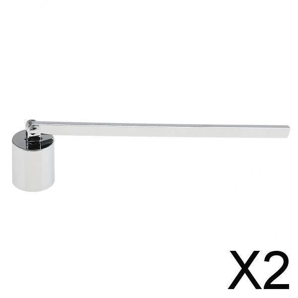 2xStainless Steel Candle Snuffer for Extinguishing Candles Silver 17cm