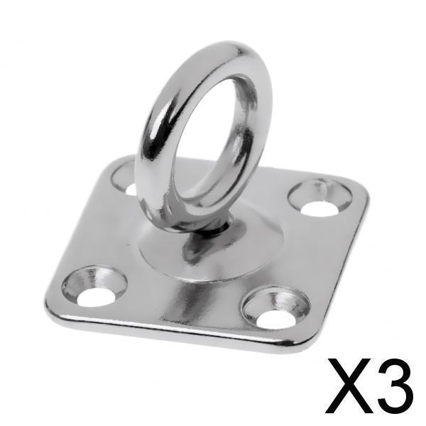 3x316 Stainless Steel Swivel Square Pad Eye Plate Boat Rigging Hardware 5mm