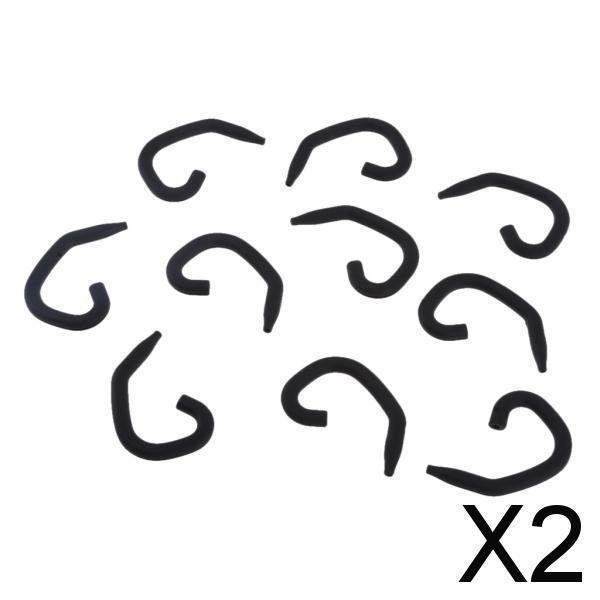 2xEarhooks for Wireless Headset - Pack of 10 black