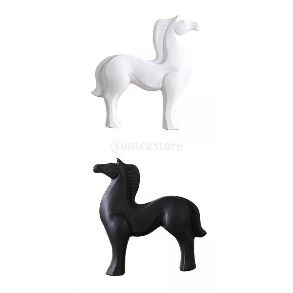 2pcs Abstract Horse Figurines Animal Statue Home Decor 
