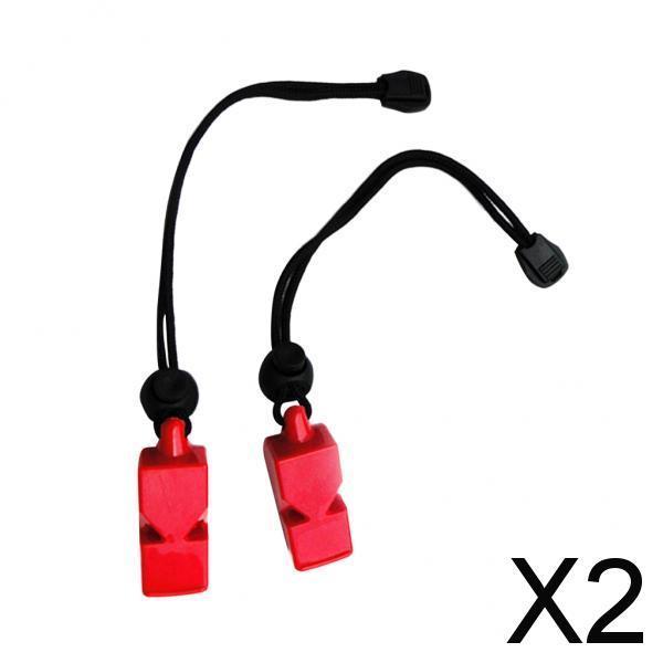 2x2 Pieces Emergency Survival Safety Whistles Scuba Diving Water Sports Red