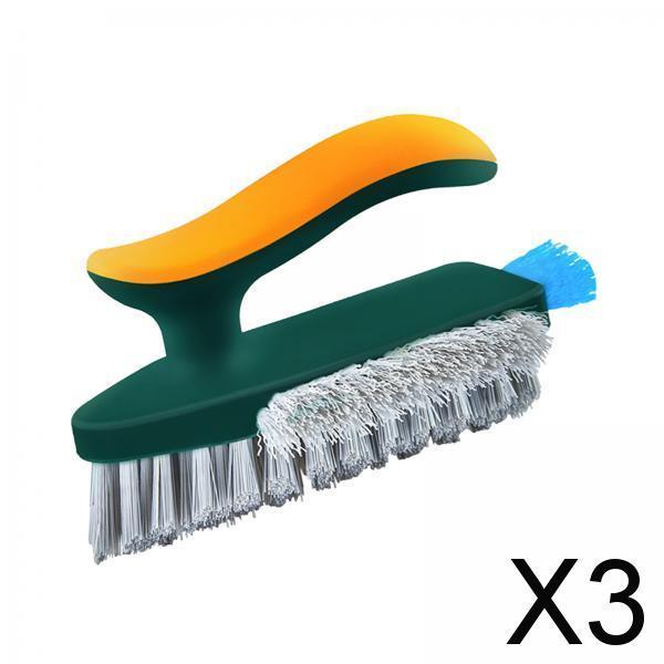3xBathroom Cleaning Brushes Heavy Duty Grout Cleaner Brushes for Bathroom Green