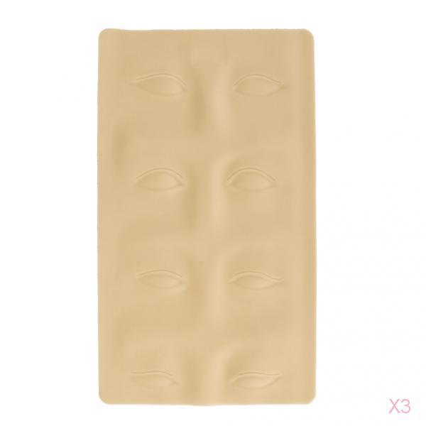 3x Silicone 3D Eyebrow Makeup Tattoo Fake Skin Tattooing Practice Beauty Tool