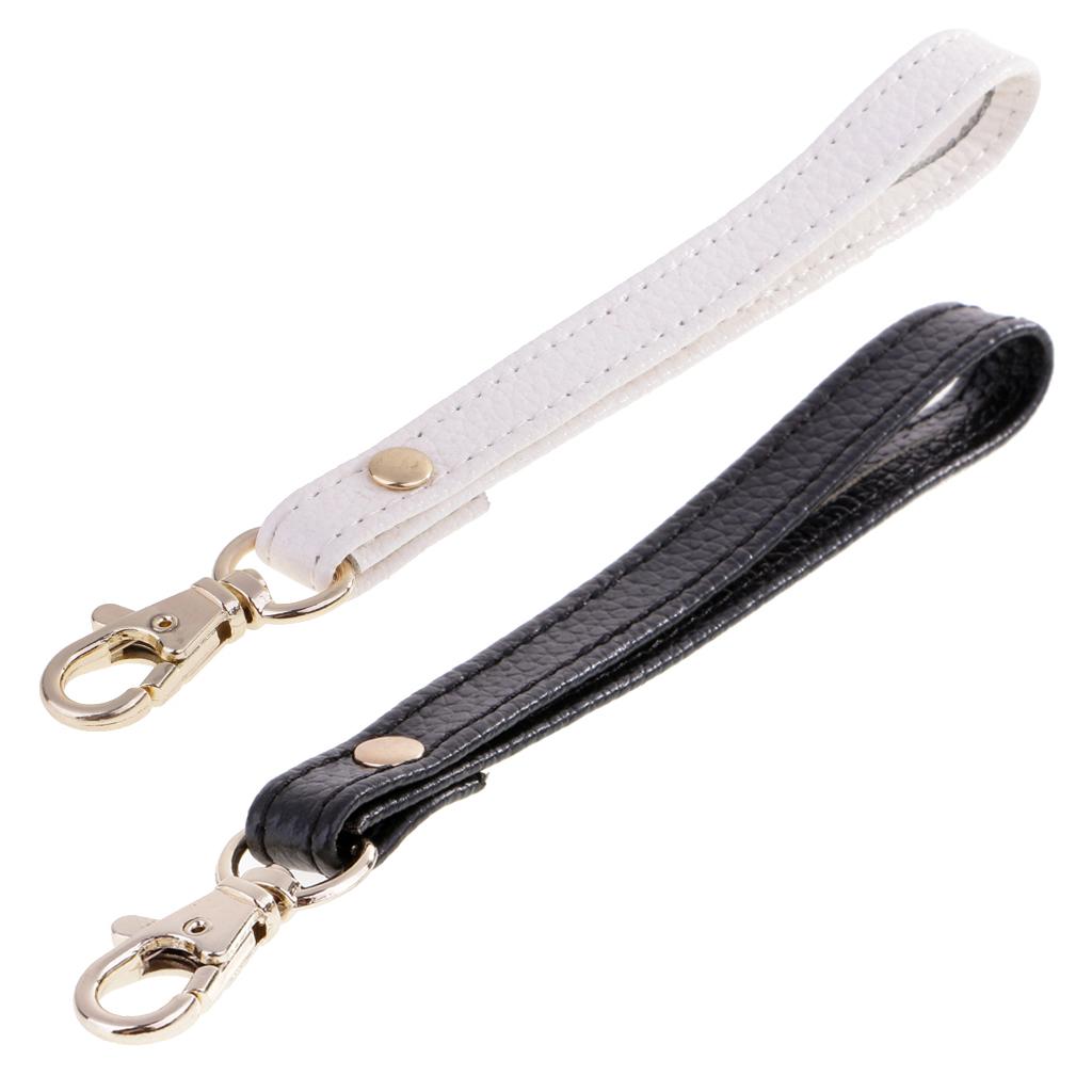 Genuine Leather Replacement Wrist Strap For Clutch Wristlet Purse BlackWhite
