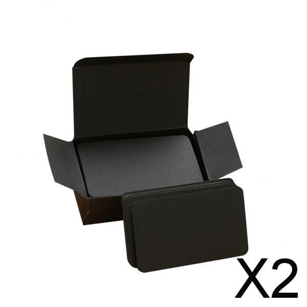 2xPaper Blank Index Flash Cards DIY Greeting Quick Message, 90 Sheets Black