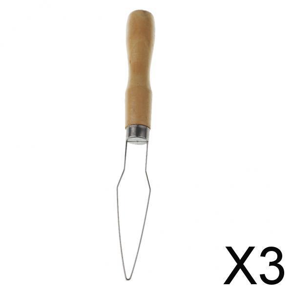 3xWooden Handle Wire Loop Needle Threader Stitch Insertion Sewing Tools