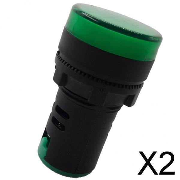 2xAD16 LED Industrial Signal Indicator Lamp Light Green