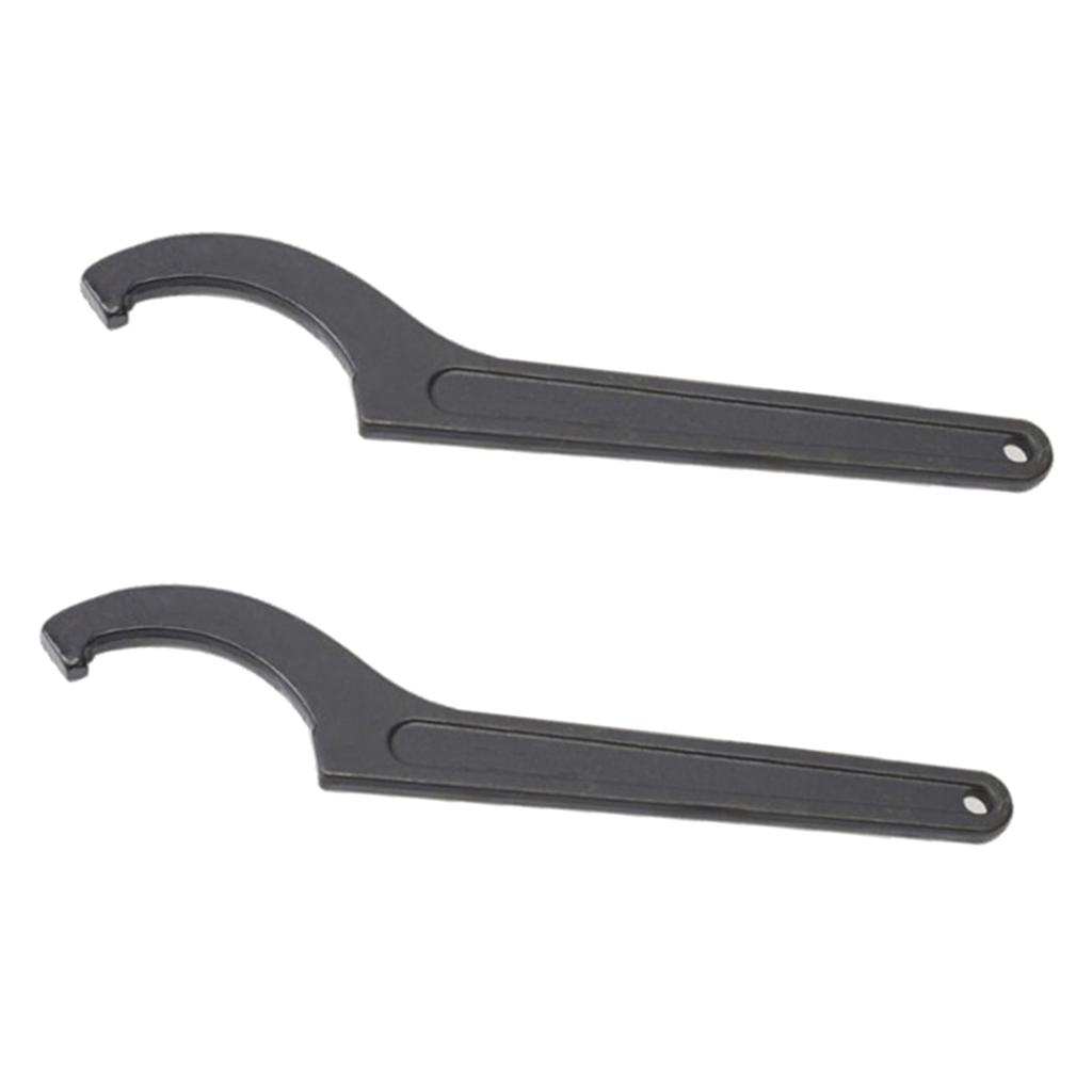 2Pcs #45 Steel Square Head Adjustable Spanner Hook Wrench Tools