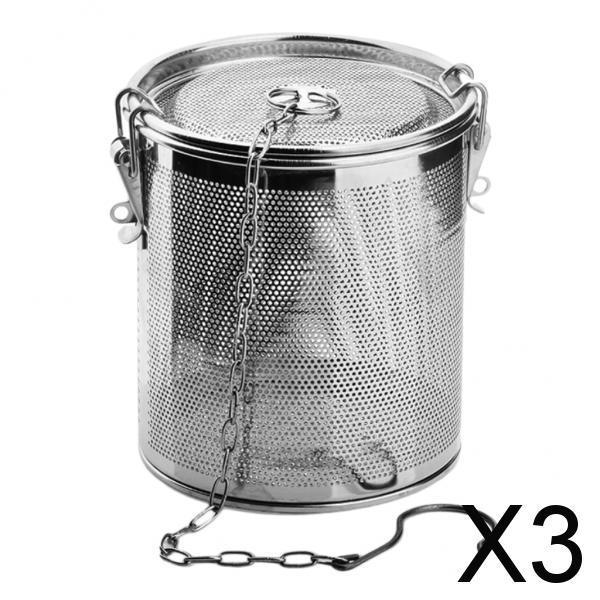 3xStainless Steel Spice Seasoning Strainer Tea Ball Strainer  1.3L