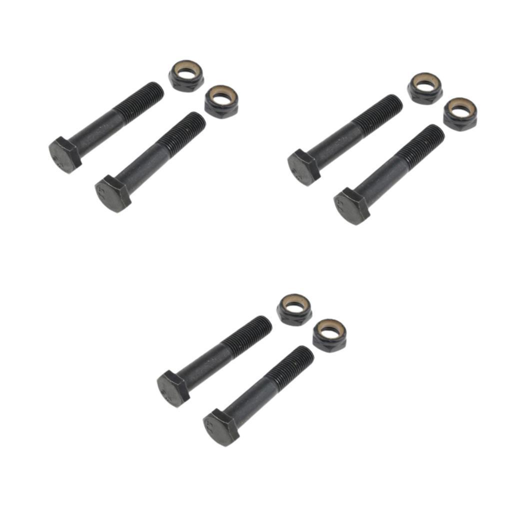 3x2pcs Replacement Skateboard Truck Kingpin Hardware Set Longboard Screw Bolts M10×65mm