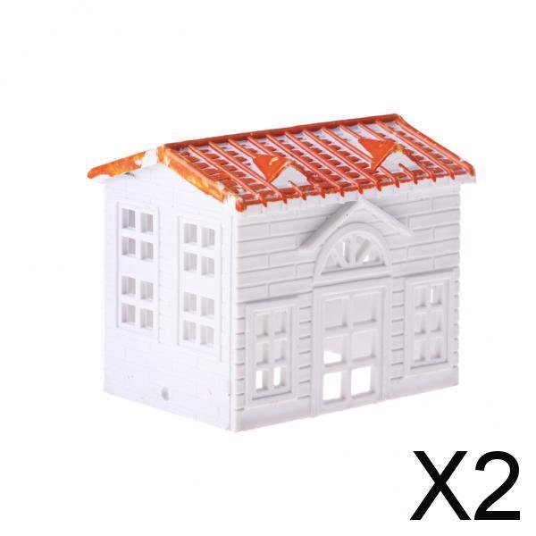 2xSmall House Villa Model DIY Building Sand Scene Accessories