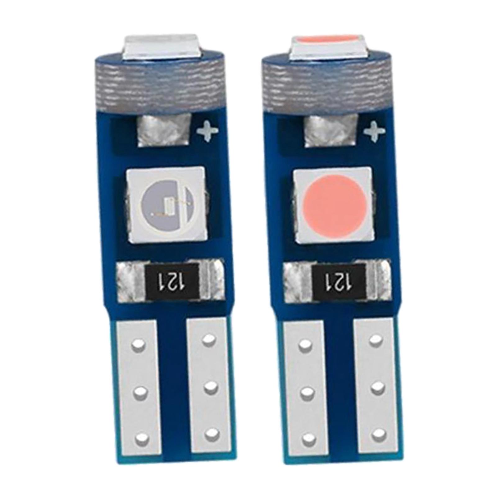 2pcs Car Motorcycle LED Dashboard Light T5 3SMD Indicator Fit