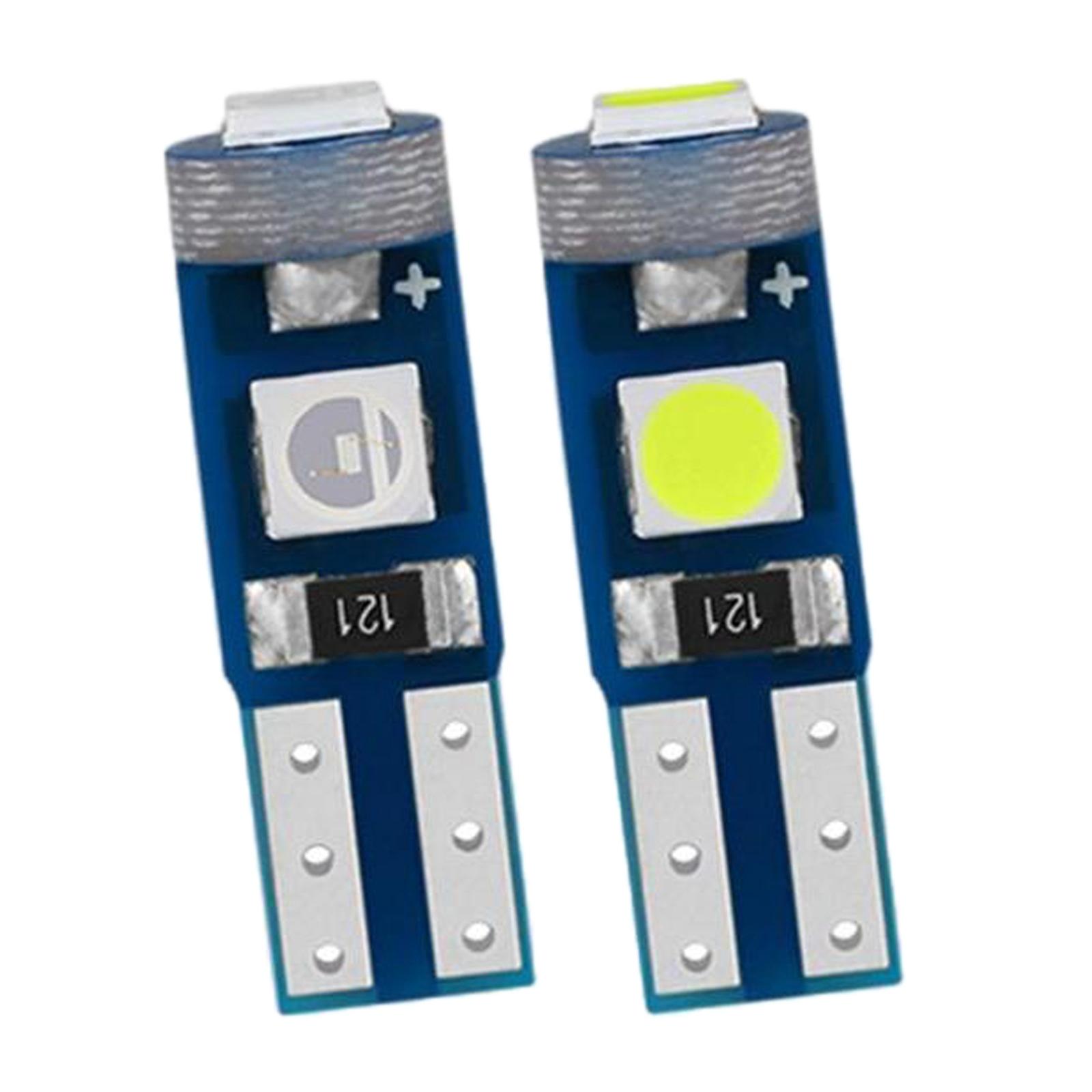 2pcs Car Motorcycle LED Dashboard Light T5 3SMD Indicator Fit