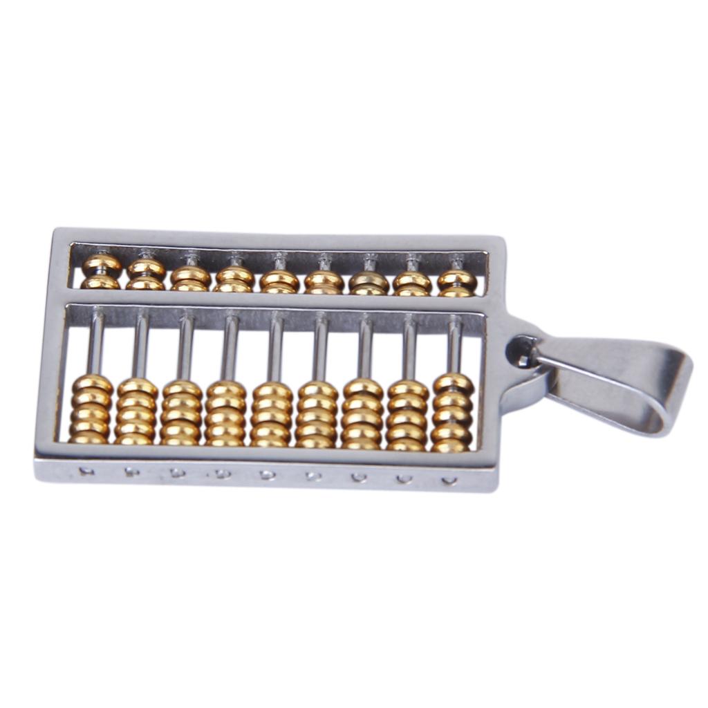 Stainless Steel Abacus Necklace Pendant Charm