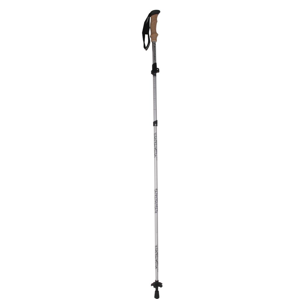 Silver Trekking Walking Hiking Sticks Poles Alpenstock Adjustable - Long