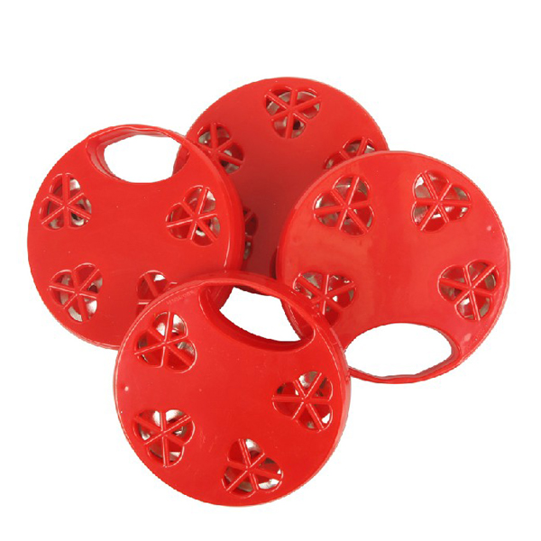 4 PCS Red Tambourines Orff Instruments 