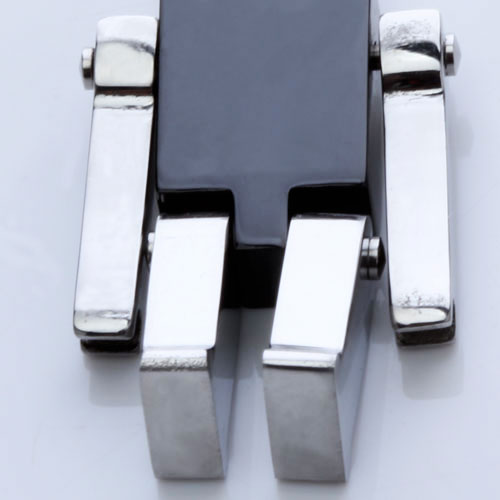 Stainless Steel Robot Necklace Charm Pendant - Black