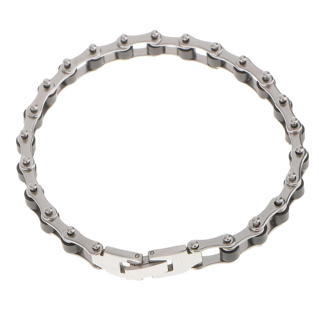 Bike Bicycle Chain Style Stainless Steel Mens Bracelet