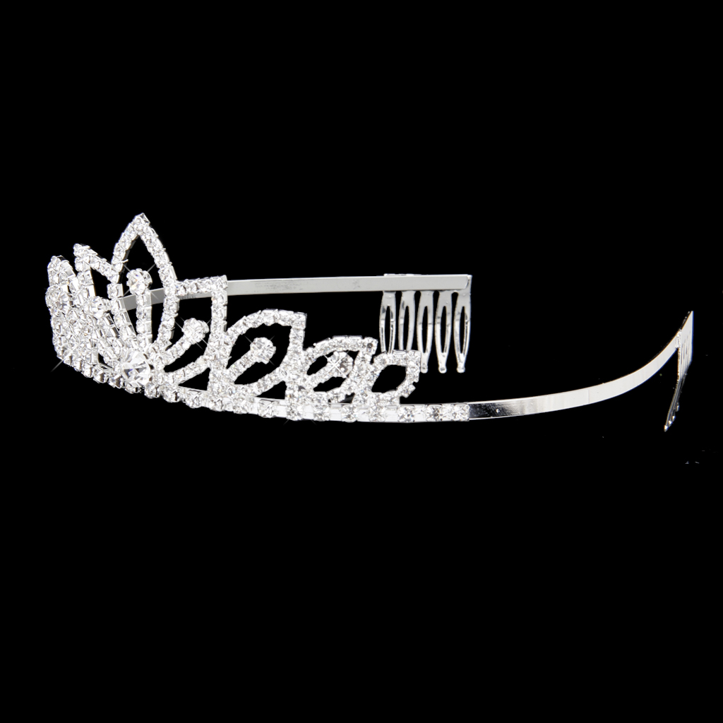 Wedding Prom Bride Bridesmaid Crystal Rhinestone Crown Tiara with Comb 