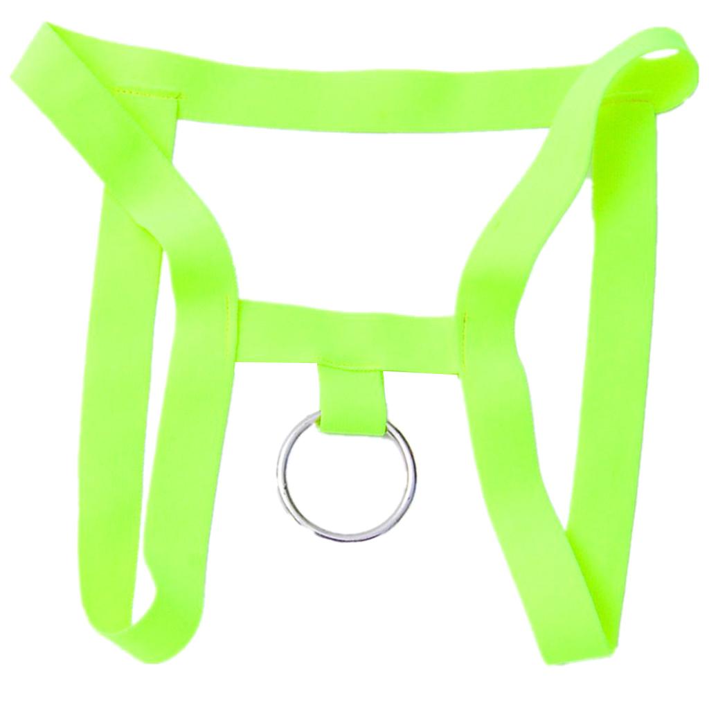 Sexy Mens G-string Underwear Hollow Ring Pouch Jockstrap Thong Briefs Green