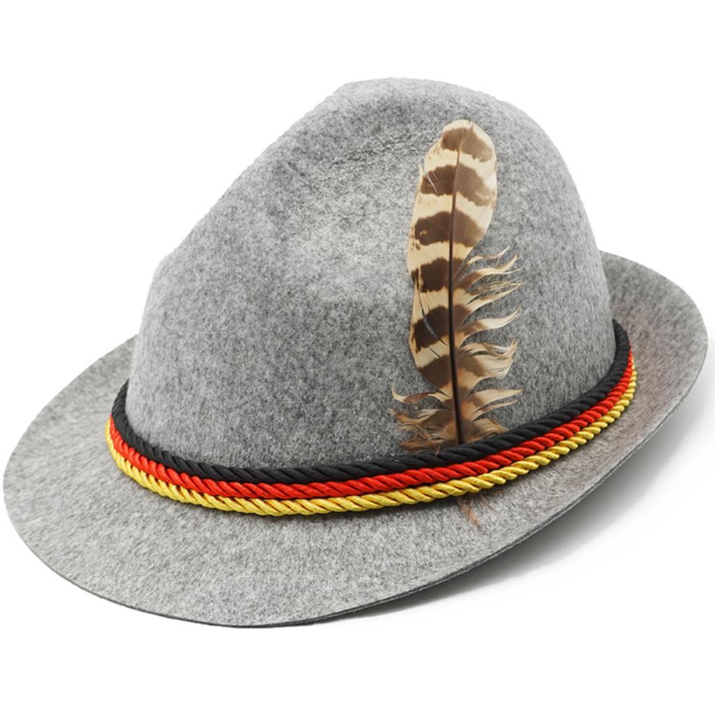 5xAdults Oktoberfest Hat Bavarian German Beer Costume Cosplay Hat Light Gray