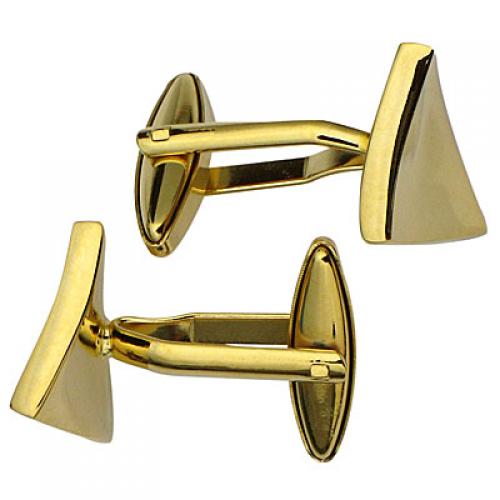 Stainless Steel Men Cuff Link CUFFLINKS Shirt Set Tile Gold