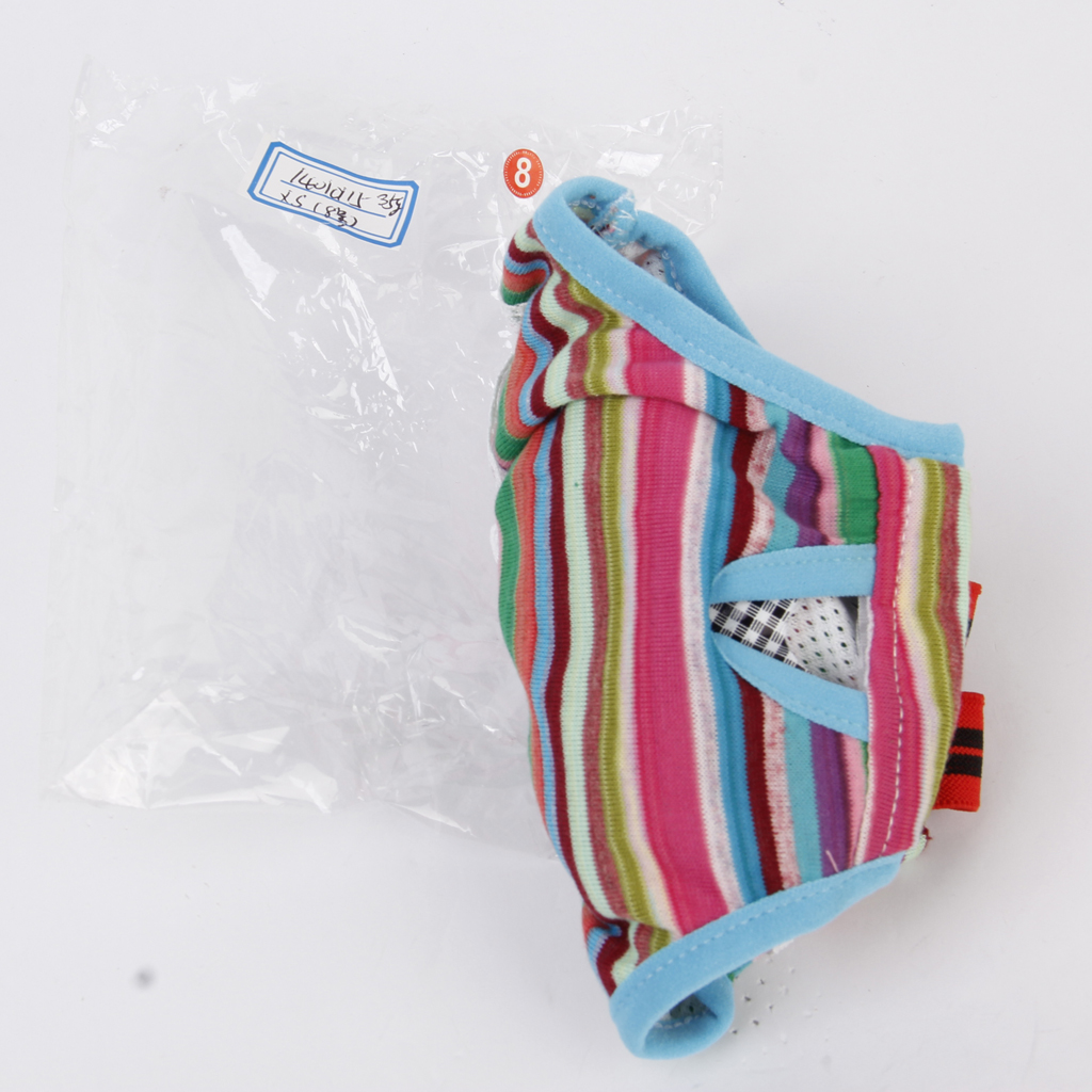 Female Pet Dog Colorful Striped Suspender Braces Sanitary Pant Panty Striped Diaper Brief Size XS